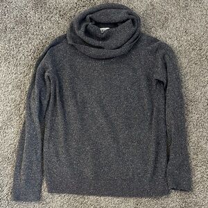 Cozy Gray with Multi Color Turtleneck Sweater